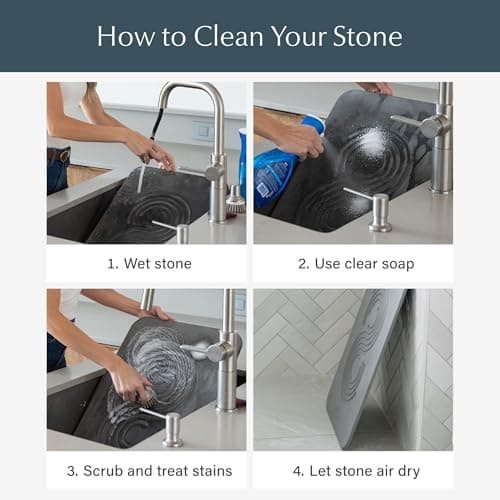 Dorai Home Bath Stone Mat 23.6"x15.4" – Quick-Dry, Non-Slip Diatomite Stone Bath Mat for Bathroom, Zen Slate - Thumbnail 5