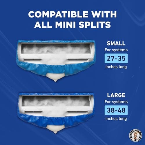 Leak Saver Mini Split Cleaning Bag | 360 Waterproof Design | Fits Systems 38in - 48in Long | Mini Split Cleaning Kit Includes Overspray Guards and Drain Hose - Thumbnail 4