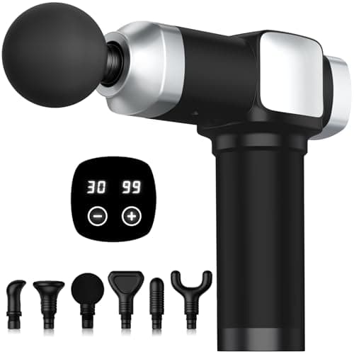 CAMEFER Deep Tissue Massage Gun, Portable Percussion Electric Muscle Massager for Pain Relief, Handheld Massagers with 30 Speeds & 6 Attachments for Back and Neck, Gifts for Men Women - Image 1