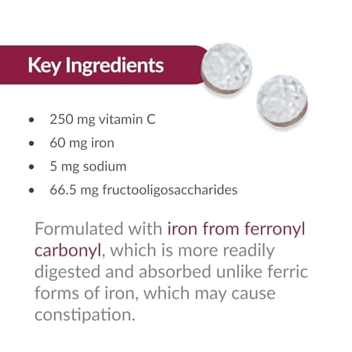 Bariatric Advantage Chewable Iron 60 mg with Vitamin C for Increased Absorption and Utilization, Easily Digestible for Gastric Bypass and Sleeve Gastrectomy Surgery Patients - Lemon Lime, 90 Count - Thumbnail 6