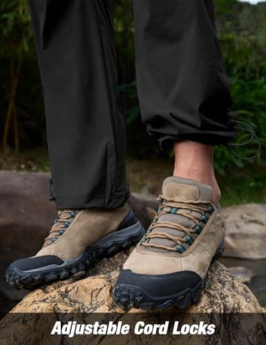 MOURCE Summer Hiking Pants Men Lightweight - Water Resistant Stretch Cargo Pants with Pockets, Black - Thumbnail 3