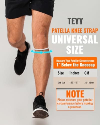 teyy 2PCS Patellar Tendon Support Strap for Knee Pain Relief (White) - Thumbnail 5