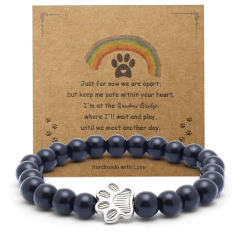 COSOWO Dog Memorial Bracelet – Adjustable Pet Keepsake with Paw & Heart Charm, Sympathy & Remembrance Gift for Dog Loss, Cat & Pet Bereavement, Glossy