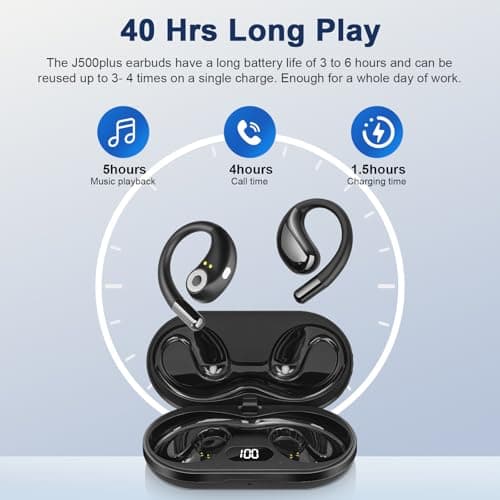 Open Ear Clip Wireless Earbuds Bone Conduction Headphones,AI Translation Earbuds Real Time, Translator Earbuds 164 Languages & Accents, Translation Device for Travel Business Learning Compatible - Thumbnail 5