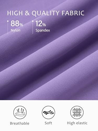 Stelle Women 2 in 1 Running Shorts Flowy Athletic Short High Waisted Workout Tennis Gym Short with Liner Pockets (Lavender, M) - Thumbnail 6