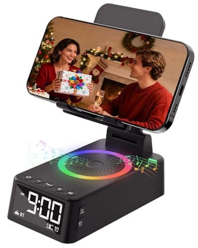 Caulikine Gifts for Men Women, Cell Phone Stand with Bluetooth Speaker,Sound Machine White Noise Machine with 20 Soothing Sounds,Ambient Light Portable Speaker Stand Birthday Gifts for Men,Women,Dad - Image 1