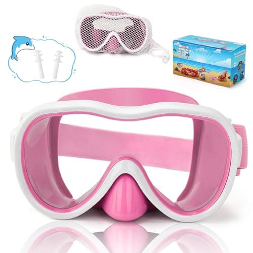 iGym Kids Swim Goggles, Snorkel Mask Diving Mask Swimming Goggles with Nose Cover and Elastic Straps Cover & Mesh Bag & Ear Plugs - Image 1