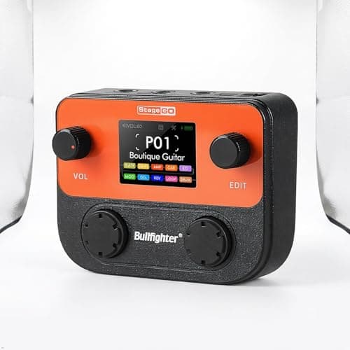 Bullfighter Multi Effects Guitar Pedal Pocket,125 Effects,99 Presets,10 Effect Modules,90s Looper,100 Drum Patterns, 20 IR/NAM Slots,USB Audio/OTG,Rechargeable for Electric Guitar and Bass