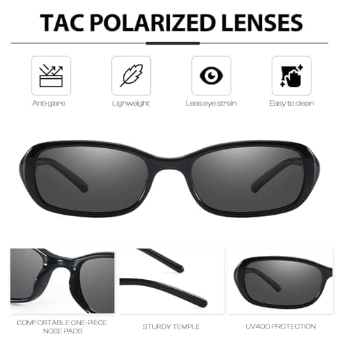 DreamCalf Retro Sunglasses for Women Men Vintage 90s Small Rectangular Sun Glasses 2026 Trendy Narrow Shades - Thumbnail 4