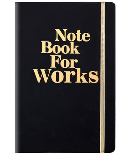 MINICAGIE Lined Journal Notebook for Men and Women, 256 Pages Black Journals for Writing, Hardcover A5 Journaling Notebooks Daily Work Travel Office Journal(5.7'' X 8.5'' Black Gold) - Image 1
