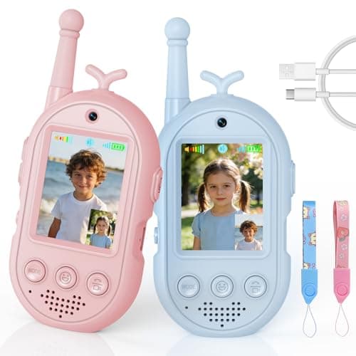 Video Walkie Talkies for Kids Toys - 2 Pack Rechargeable Walkie Talkie with Camera,Long Range 2 Way Radio for Outdoor Camping Games,Christmas Birthday Gifts for Boys Girls Age 3-12(Pink+Blue) - Image 1