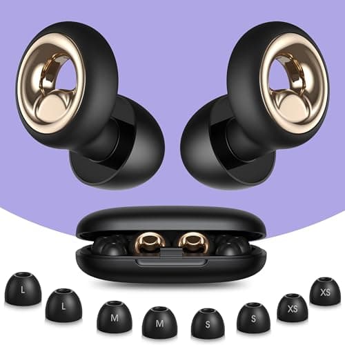 Vosaf Ear Plugs for Sleeping, 45dB Noise Cancelling Ear Plugs, Reusable Silicone Earplugs for Noise Reduction with 8 Tips, Soft Earplugs for Snoring, Side Sleepers, Concerts, Travel, Work (Black) - Image 1