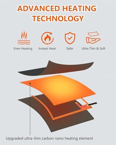 WUEAOA Heated Hoodie for Men Women,Pullover Heated Sweatshirt with 6 Heating Zones and 7.4V Battery Pack - Thumbnail 6