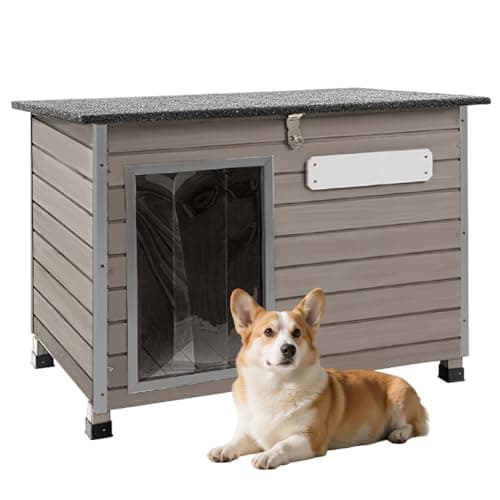 Dog House Outdoor & Indoor Anti-Chewing Iron Frame Dog Kennel Easy Clean and Assemble Openable Roof for Small to Medium Dog Breeds (32" L X 12" W X 25" H) - Image 1