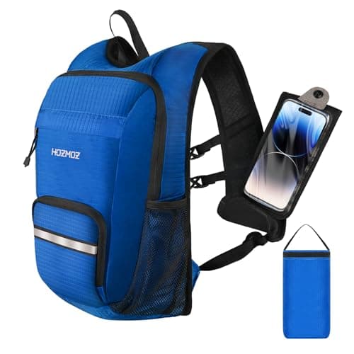 HOZMOZ 10L Small Hiking Backpack For Women Men, Lightweight Travel Packable Back Pack, Foldable Camping Hiking Daypack With Vest-style and Touchscreen Phone Pocket (Navy Blue) - Image 1