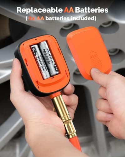 ETENWOLF T600 Digital Tire Pressure Gauge 0-250 PSI, ANSI B40.7 2A Grade High Precision(Plus-Minus 1%),Tire Gauge for Tire Pressure with Rubber Hose, Replaceable AA Batteries - Thumbnail 6