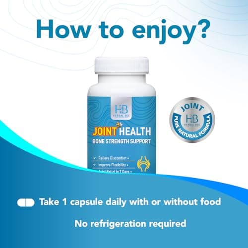 Herbal Bee Joint Health Supplement – Advanced Turmeric, Boswellia & Resveratrol Formula with Hyaluronic Acid & Collagen – Joint Relief Support, Flexibility, Mobility & Bone Strength | 30 Capsules - Thumbnail 6
