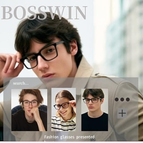 BOSSWIN Blue Light Blocking Glasses Square Fashion Computer/Gaming/TV/Phone-Blue Light Filtering for Men and Women - Thumbnail 6