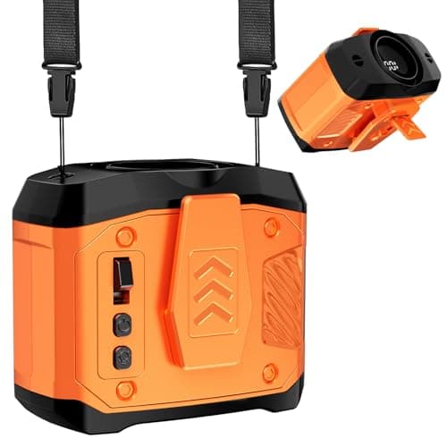 Portable Waist Fan Clip on Belt, 100 Speeds Adjustable Hands-Free Neck Fan, Waist Fan up to 24H Cooling, Hands-Free Hanging mini waist fan for Warehouse, Camping, Outdoor,Travel, Orange - Image 1