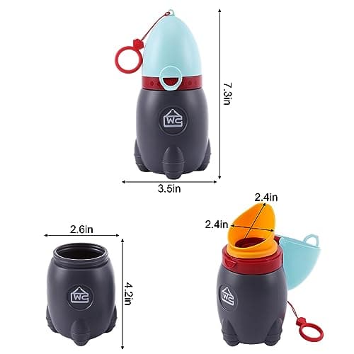 DIJIAMEIYA Portable Potty for Kids – Leak-Proof Rocket Travel Urinal for Boys & Girls, Lightweight Road Trip Essential for Car, Camping, Potty Training, Easy-Clean Reusable Pot(Quiet Blue) - Thumbnail 5