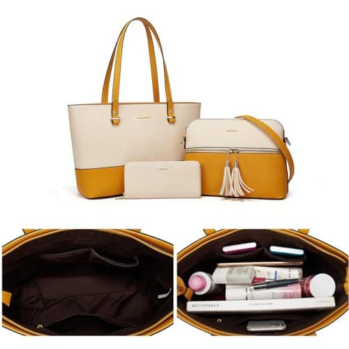 Women Fashion Handbags Wallet Tote Bag Shoulder Bag Top Handle Satchel Purse Set 4pcs - Thumbnail 4