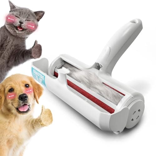 DELOMO Pet Hair Remover Roller: Reusable Lint Roller with Large Fur Bin - Portable Cat and Dog Hair Remover for Couch, Bedding, Car, Rugs & Furniture, Effective and Eco-Friendly, for Multi-Pet Homes