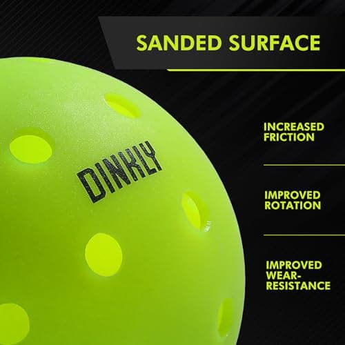 Dinkly Pickleball Balls, Outdoor Pickleballs USAPA Approved, Enhanced Durability Pickle Ball with Roto-Molded & Seamless Design, 40 Holes Green Pickleballs for Beginners Professionals, 4 Pack - Thumbnail 4