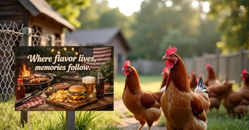 Where Flavor Lives Memories Follow Tin Sign Vintage BBQ Kitchen Wall Decor Rustic Outdoor Grilling Quote Metal Poster Retro Food Art 8x12 Inch Bar Patio Home Restaurant Wall Display - Thumbnail 2