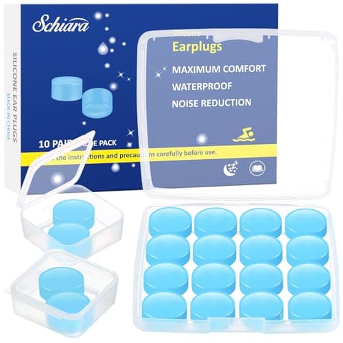 Ear Plugs for Sleeping, 20 Moldable Noise Cancelling Silicone Earplugs for Swimming, Snoring, Sleep and Studying, Blue - Image 1