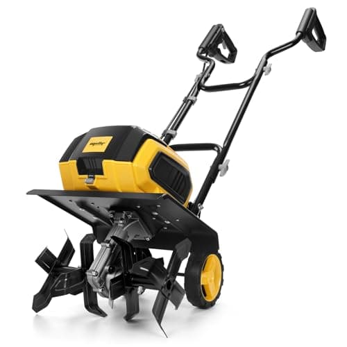 40v Cordless Brushless Rototiller Compatible with Dewalt 20V Battery(Tool Bare), 14.2in Electric Garden Tiller Cultivator, 8.7in Depth, Foldable, Adjustable Wheels for Lawn, Soil Prep, Grass Reseeding - Image 1