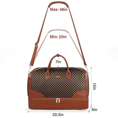 Weekender Bag for Women Travel Duffel Bag - Carry On Overnight Bag with Shoe Compartment Large Nylon Duffle Tote Bag 21.5" for Traveling Business Weekend Trip - Thumbnail 6