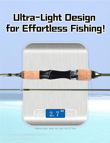 LITTMA Wild Streams Ultralight Spinning&Casting Trout Rod, 2-Piece Fishing Rod for Crappie, Panfish & Micro Fishing, Green Carbon Fiber Blank with Cork Handle, 5’6”/6’/6’6”/7’ - Thumbnail 4