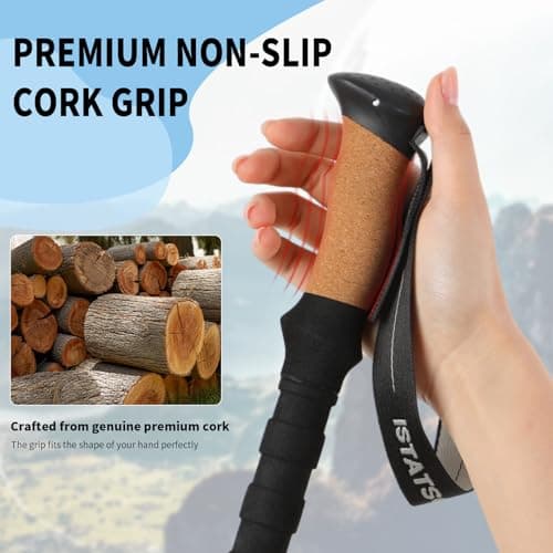 ISTATSO Portable Foldable Hiking Poles, 7075 Aluminum Adjustable Walking Sticks with Quick - Lock, Ideal for Hiking, Camping, and Mountain Trips 2pc Trekking Poles - Thumbnail 6