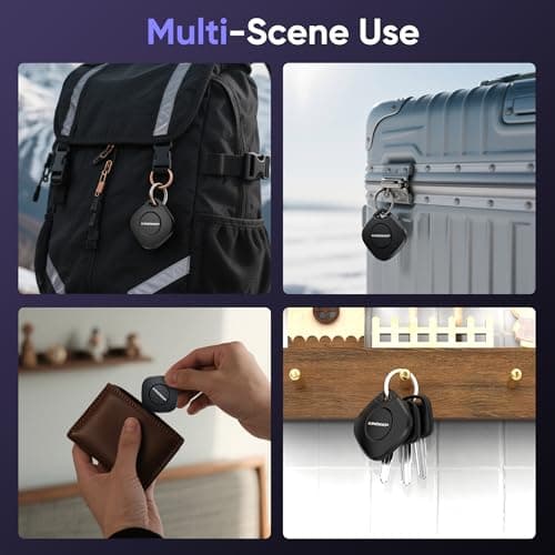 Air Tracker Tag 4 Pack: Bluetooth Item Finder with Apple Find My APP (iOS Only), Item Locator for Keys Finder, Luggage Tracker, Bags Wallets Tracking, IP67 Waterproof Smart Tag - Thumbnail 6