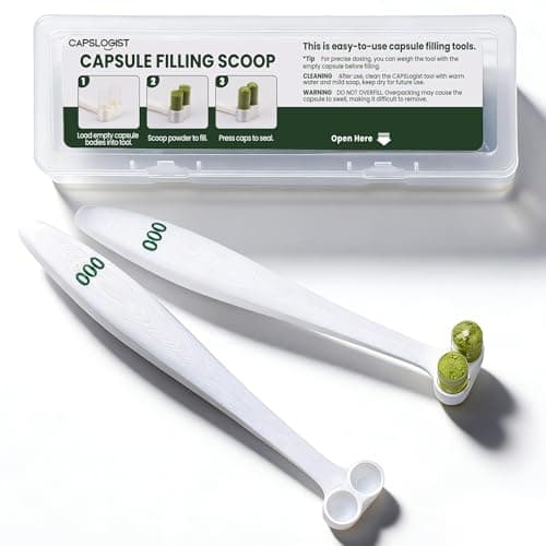 CAPSLogist Capsule Scoops 2 Pack, Tools for Filling Capsules, Empty Pill Capsule Filler for Supplements Powdered, Suitable for Size 000 - Image 1