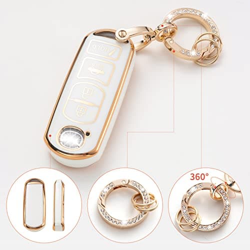 RUABIBAN Key Fob Cover Compatible with Mazda, Soft TPU Key Case Protection Shell Fit for Mazda 3 6 8 Miata MX-5 CX-3 CX-5 CX-7 CX-9 Smart Remote - Thumbnail 3