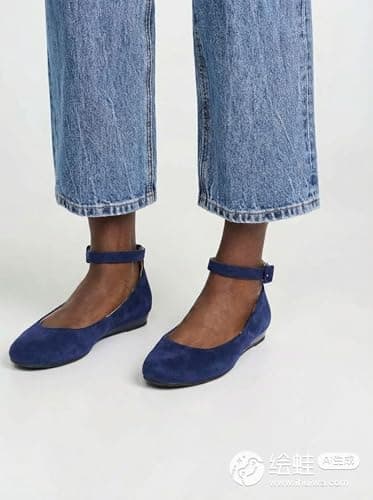 unsylvion Women's Ballet Low Wedge Flats with Round Toe and Ankle Strap Stylish Comfortable Casual Shoes for Work,Office,Business - Thumbnail 6