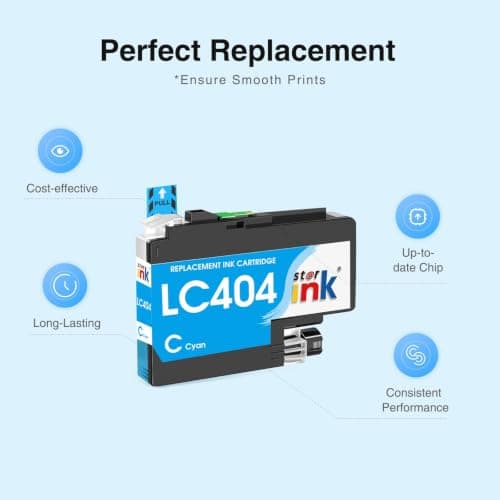 Starink LC404 MFC-J1205W LC404XL Ink Cartridges for Brother Printer 404XL LC 404 XL for MFC-J1205W MFC-J1215W MFC J1205W J1215W XL, LC404 4 Pack Black Cyan Magenta Yellow - Thumbnail 4