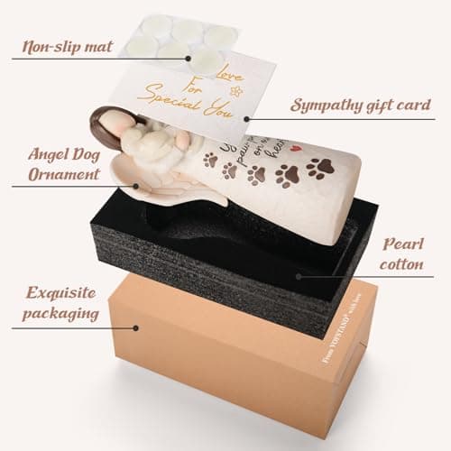 VOFSTAND Affection Angel Embraces Dog, I Love Our Friendship, Gift to Celebrate Loving Pets and Dog Lovers, Sculpted Hand-Painted Figurine - Thumbnail 6