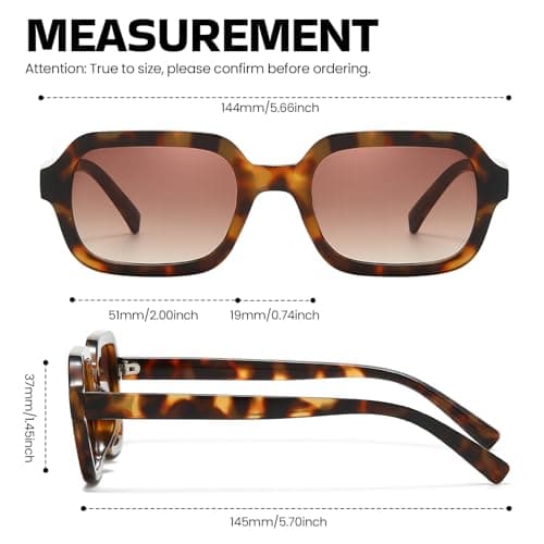 SODQW Trendy Square Sunglasses for Women 2025, 90s Vintage Designer Ladies Shades Fashion Sun Glasses - Thumbnail 4