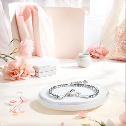 Wisedawn Gifts for Mom from Son, Birthday Mothers Day Christmas Gifts Present Jewelry Wave Bracelets for Mom - Thumbnail 4