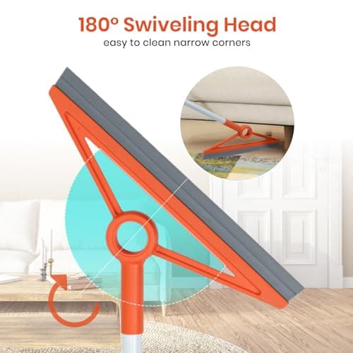 MAVRIZ Air Broom with Removable Rubber Strip and Broom Bristle, Squeegee Broom for Indoor Cleaning, Multifunctional Floor Squeegee for Dust, Hair, Liquids - Thumbnail 6