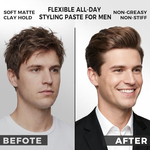 Men's Hair Pomade with Refill - Hair Clay for Men - Matte Finish Styling Paste - Flexible Hold - Non Sticky - Easy Wash - Soft Hair Mud for Daily Styling - Portable Hair Product for All Hairstyles - Thumbnail 5