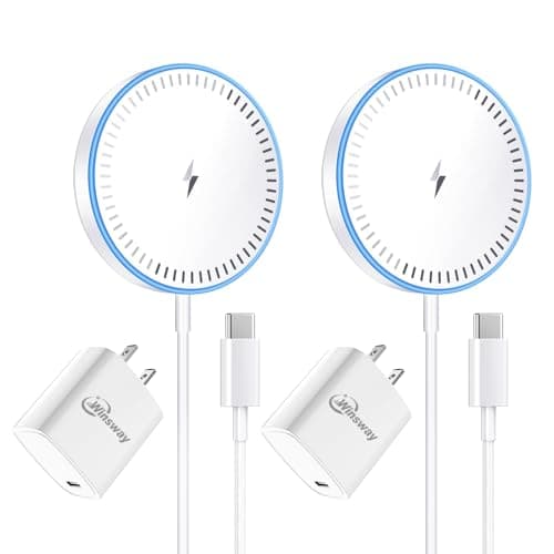 Winsway 2 Pack Magnetic Wireless Charger 15W Fast Charging Pad with USB C 20W PD Plug Block Adapter Compatible with Apple iPhone 17/16/15/14/13/12 Pro/Plus/Pro Max/AirPods3/2/Pro 2 5FT - Image 1