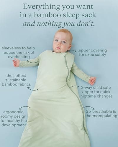 PurComfy Supersoft Sleep Sack 1.0 TOG, Premium Bamboo Viscose Baby Sleeping Bag, 2-Way Safe Zipper Sleep Sacks 6-15 Months (Midnight) - Thumbnail 5