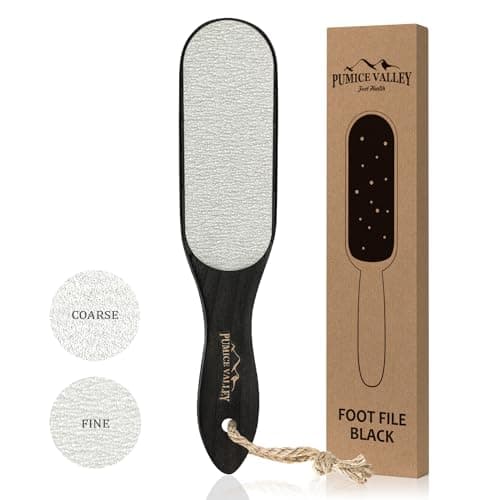 Pumice Stone Foot Scrubber - Pedicure Foot File with Handle for Dry Dead Skin - Callus Remover for Feet - Foot Scraper - Exfoliating Brush for Heels, Elbows, Hands - Image 1