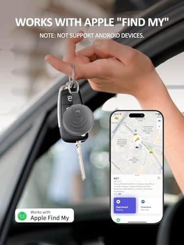 Lmrbelec Tracker Tags, Work with Apple Find My (iOS Only), Tracking Device Item Finder Locator Smart Tag for Luggage, Keys, Wallet, Bike (Black, 2 Pack) - Thumbnail 2