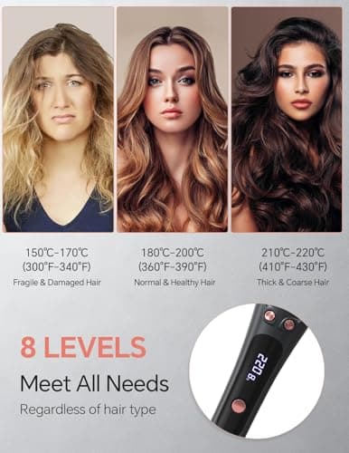 LANDOT Automatic Rotating Curling Iron 1-Inch - Versatile Styling for Salon Waves, Curls & Spirals | 8 Temp Settings & Anti-Scald Design for All Hair Types | Perfect for Daily Use & Beginners - Thumbnail 6