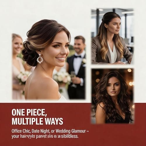 5 Clip in Hair Extensions Synthetic Thick Curly Wavy Hairpieces for Women 18 Inch Natural Looking 3/4 Full Head Clip on Hair Extensions Light Brown - Thumbnail 2