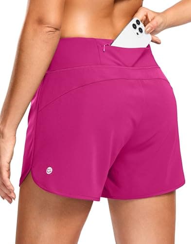 G Gradual Women's Running Shorts with Mesh Liner 3" Workout Athletic Shorts for Women with Phone Pockets(Sizzling Pink,Medium) - Image 1